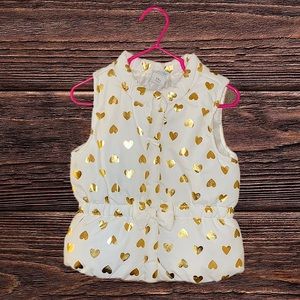 (SOLD)Gold & White Heart Vest
